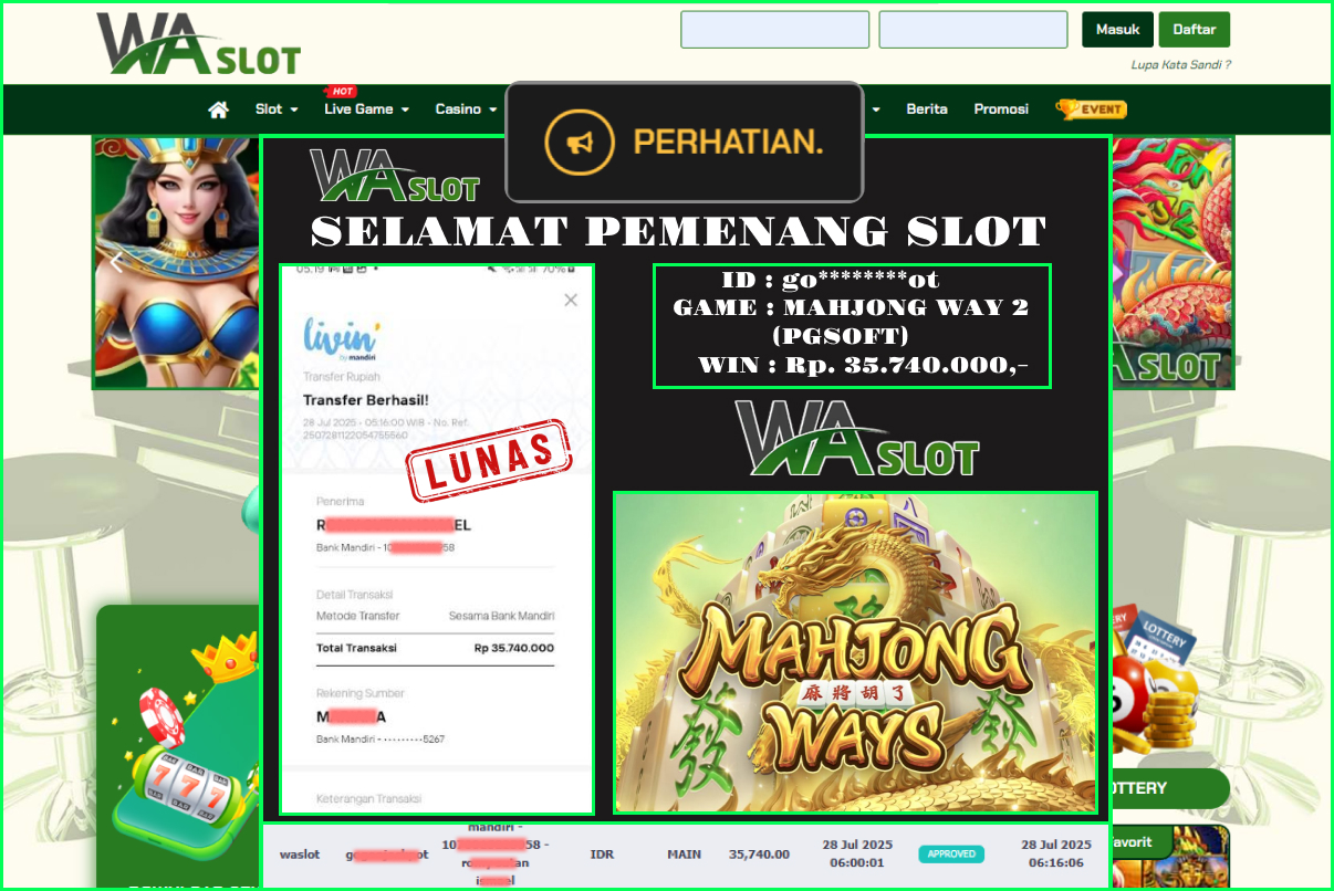 WASLOT – MAHJONG WAY 2