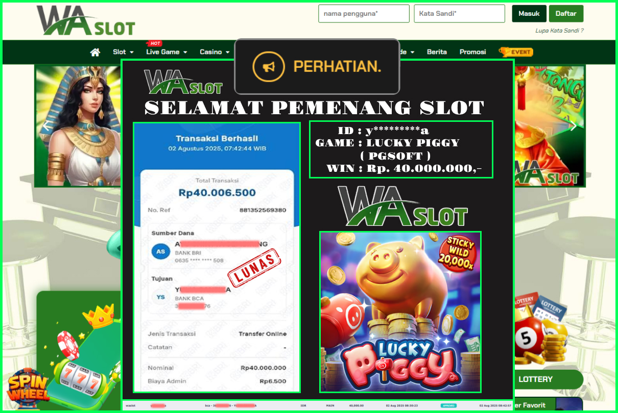 WASLOT – LUCKY PIGGY