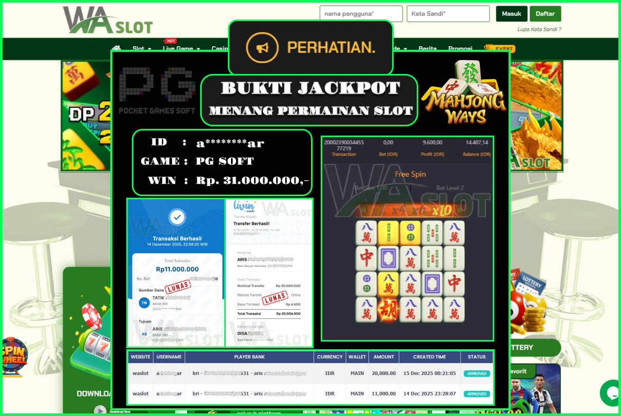 WASLOT – MAHJONG WAYS