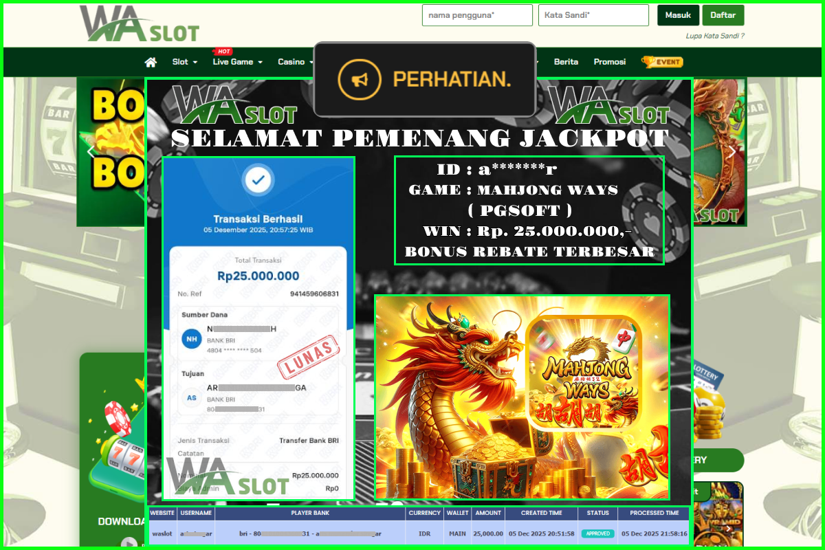 WASLOT – MAHJONG WAYS 2 ( PGSOFT )