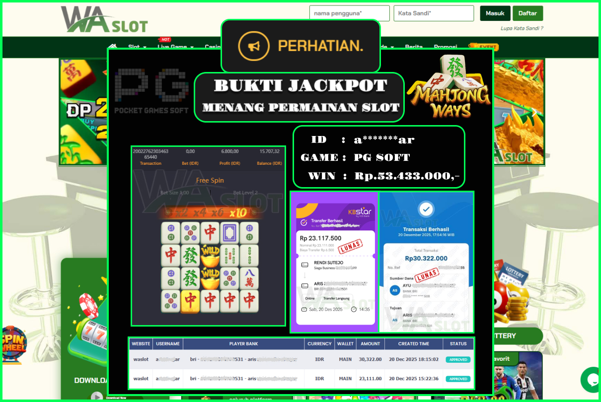 WASLOT – MAHJONG WAYS 