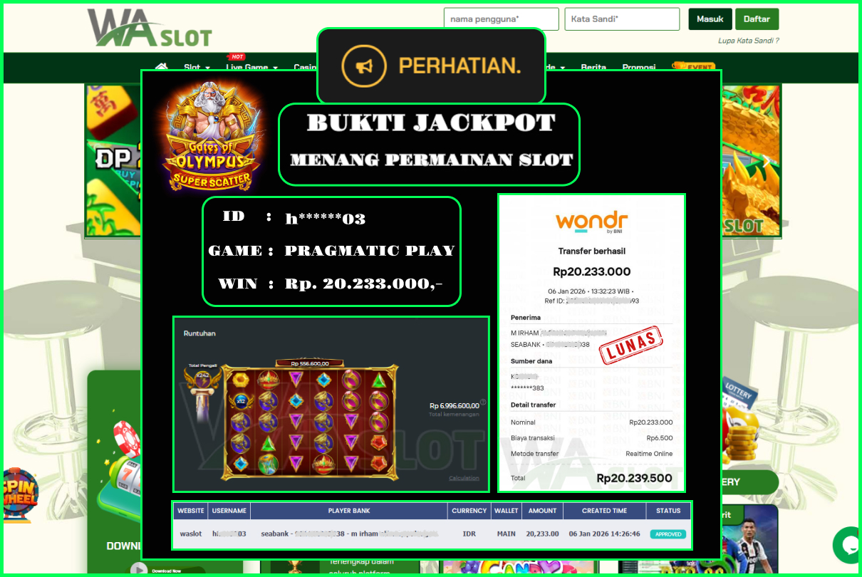 WASLOT –  GATES OF OLYMPUS SUPER SCATTER