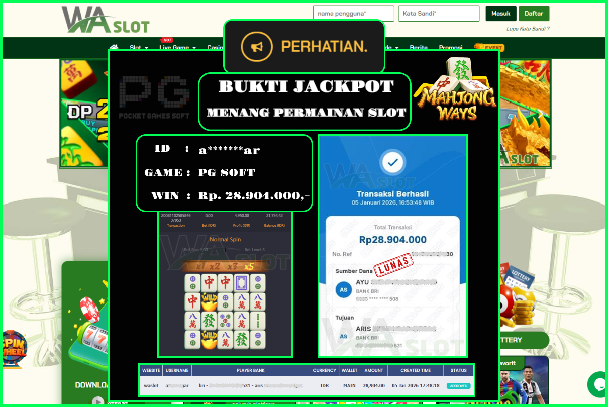 WASLOT – MAHJONG WAYS 