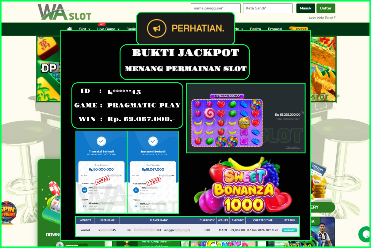 WASLOT –  SWEET BONANZA 1000