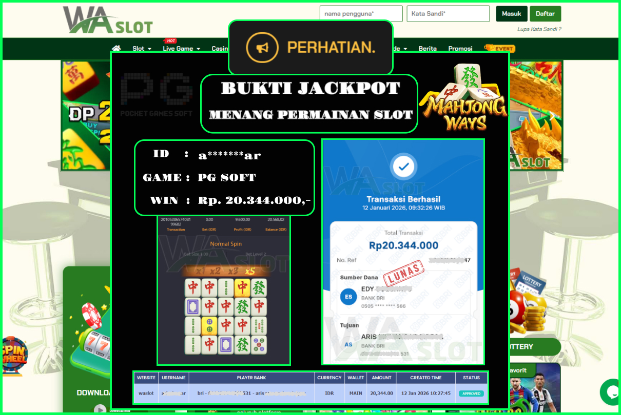 WASLOT –  MAHJONG WAYS