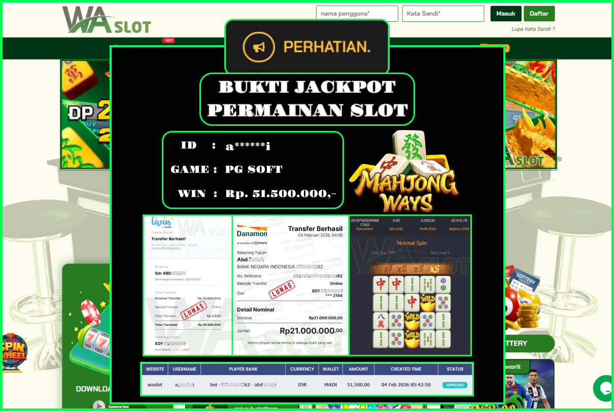 WASLOT –  MAHJONG WAYS