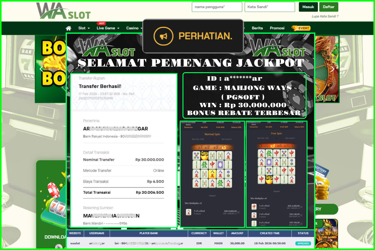 WASLOT – MAHJONG WAYS ( PGSOFT )