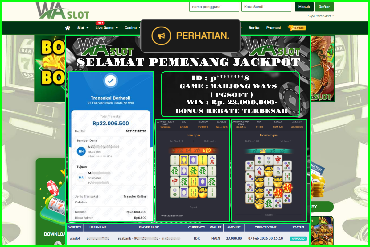 WASLOT –  MAHJONG WAYS