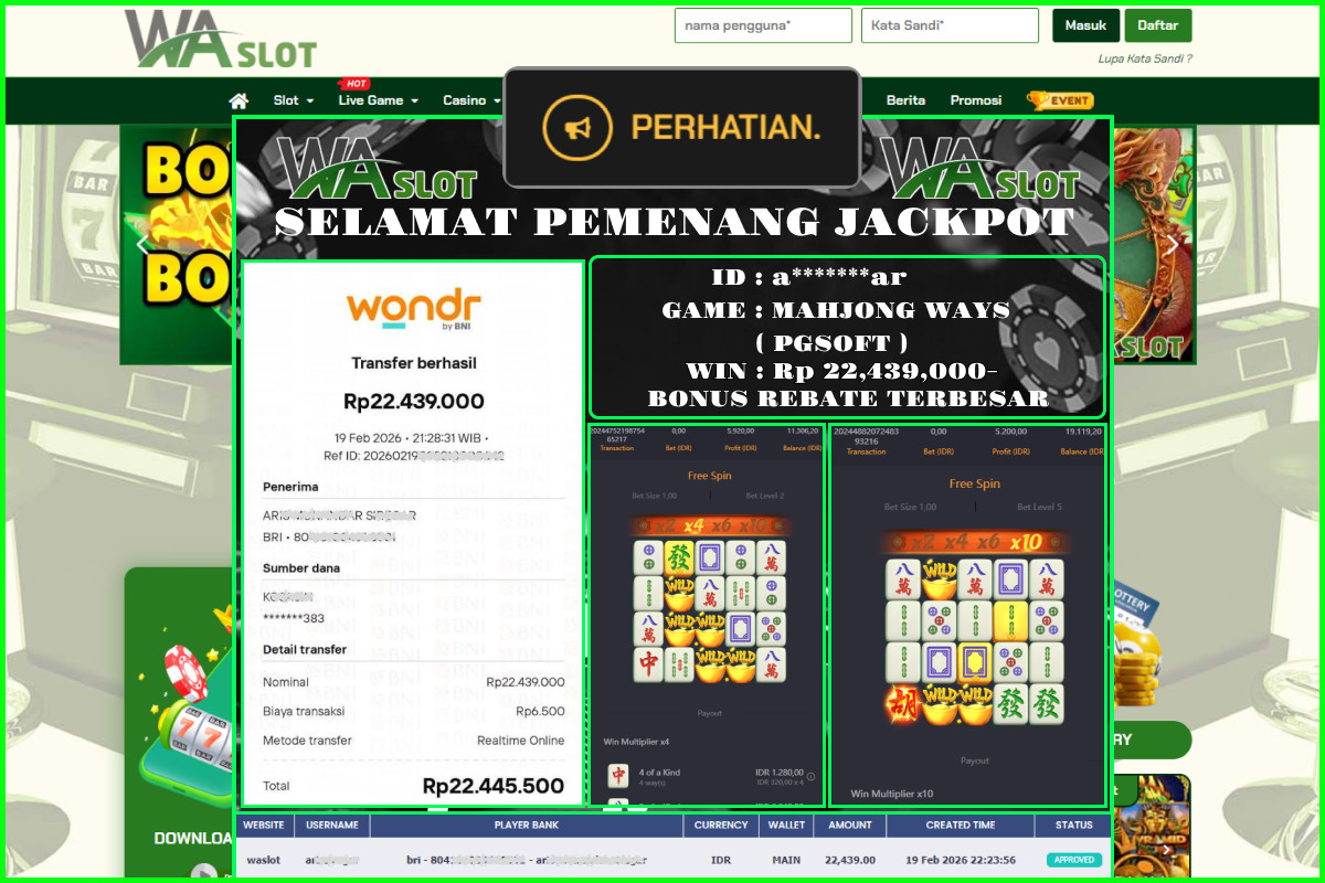 WASLOT – MAHJONG WAYS ( PGSOFT )