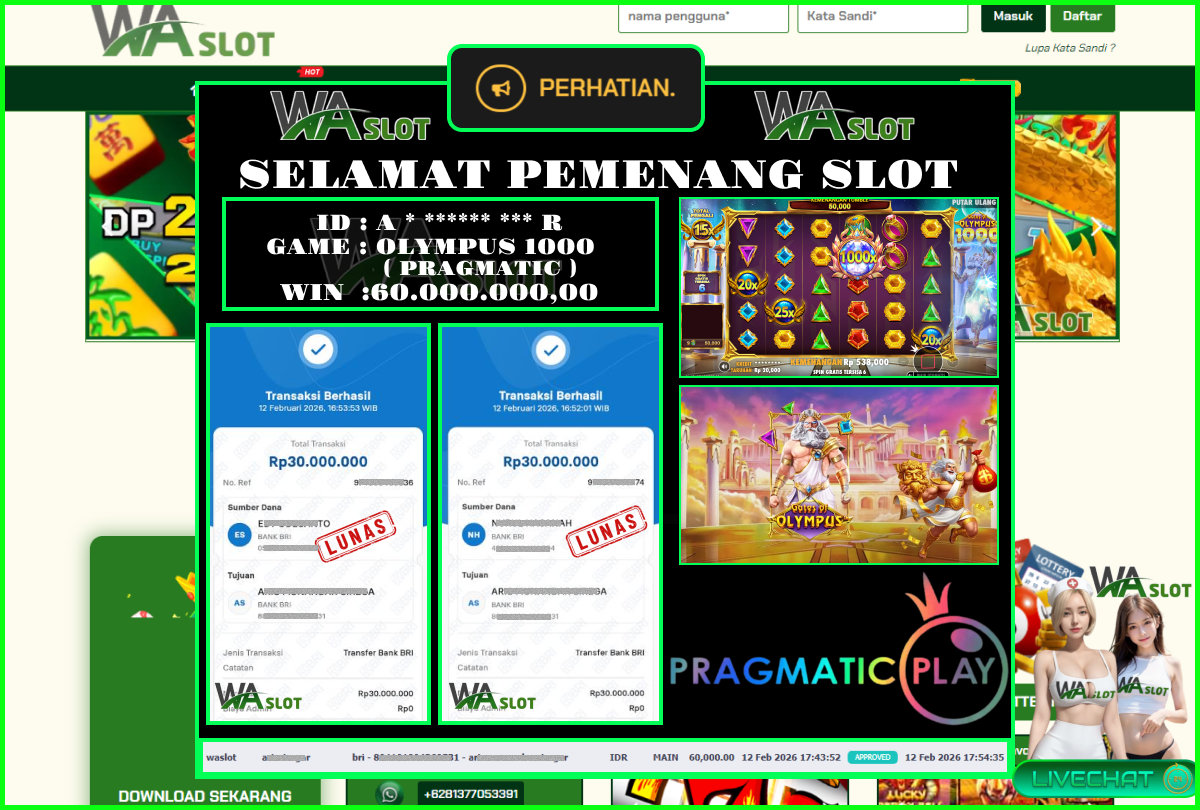 WASLOT – GATES OF OLYMPUS 1000