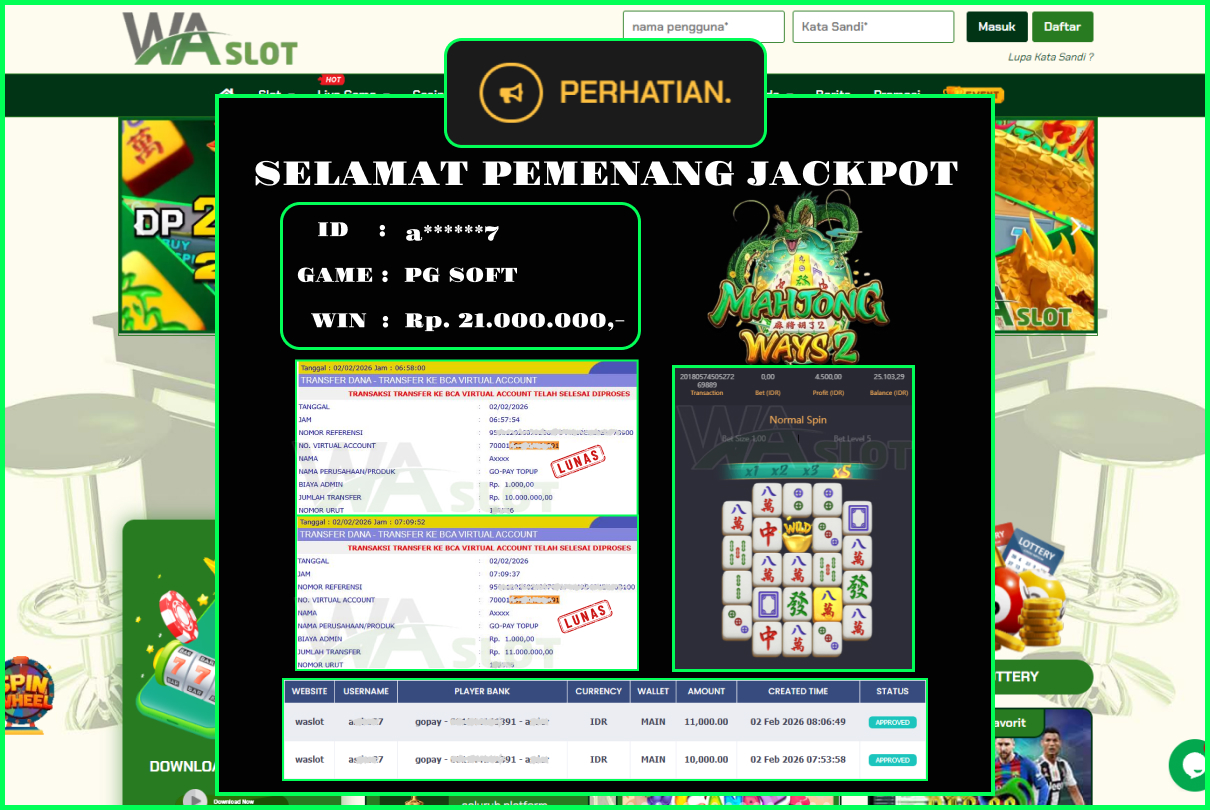 WASLOT –  MAHJONG WAYS 2