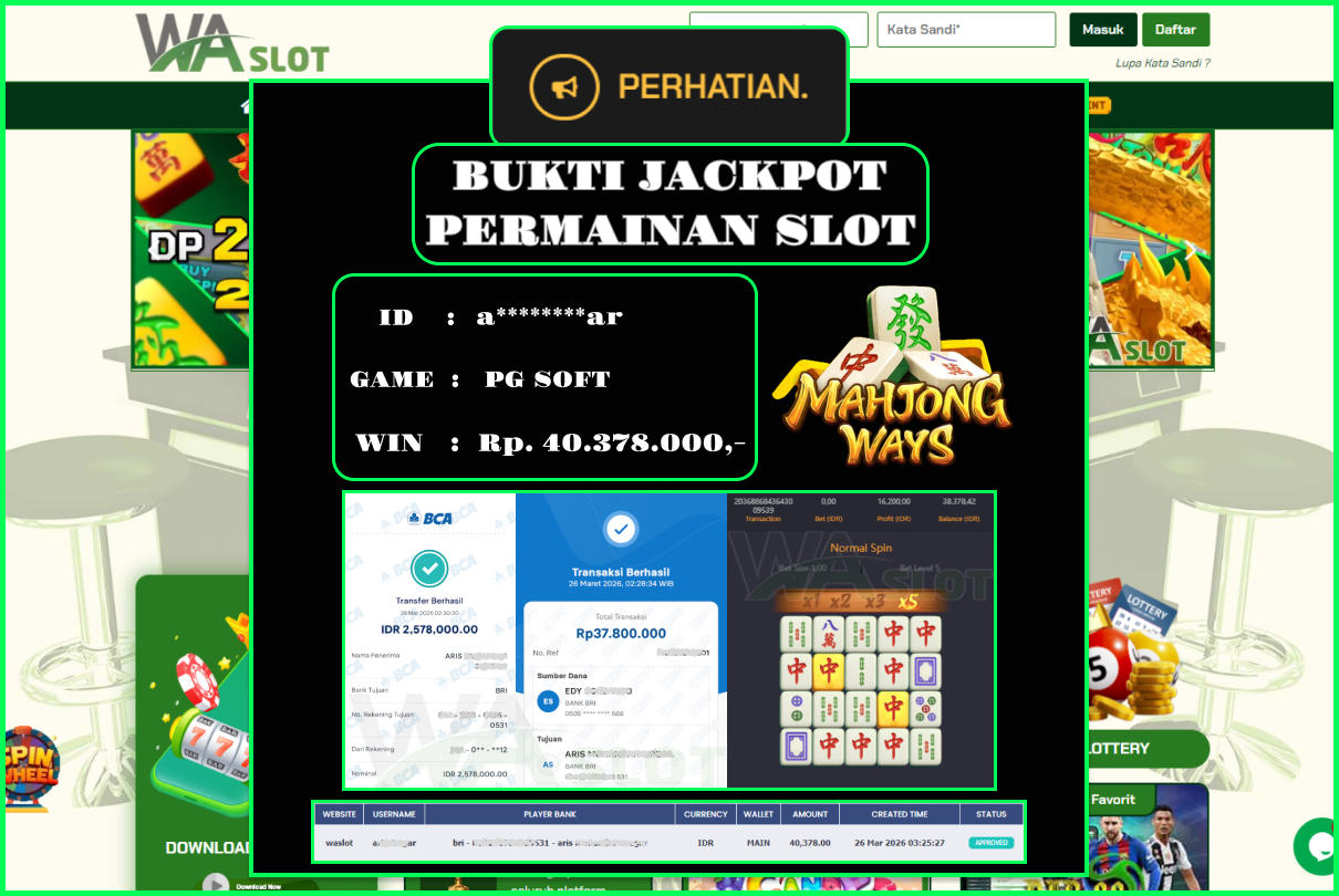 WASLOT – MAHJONG WAYS