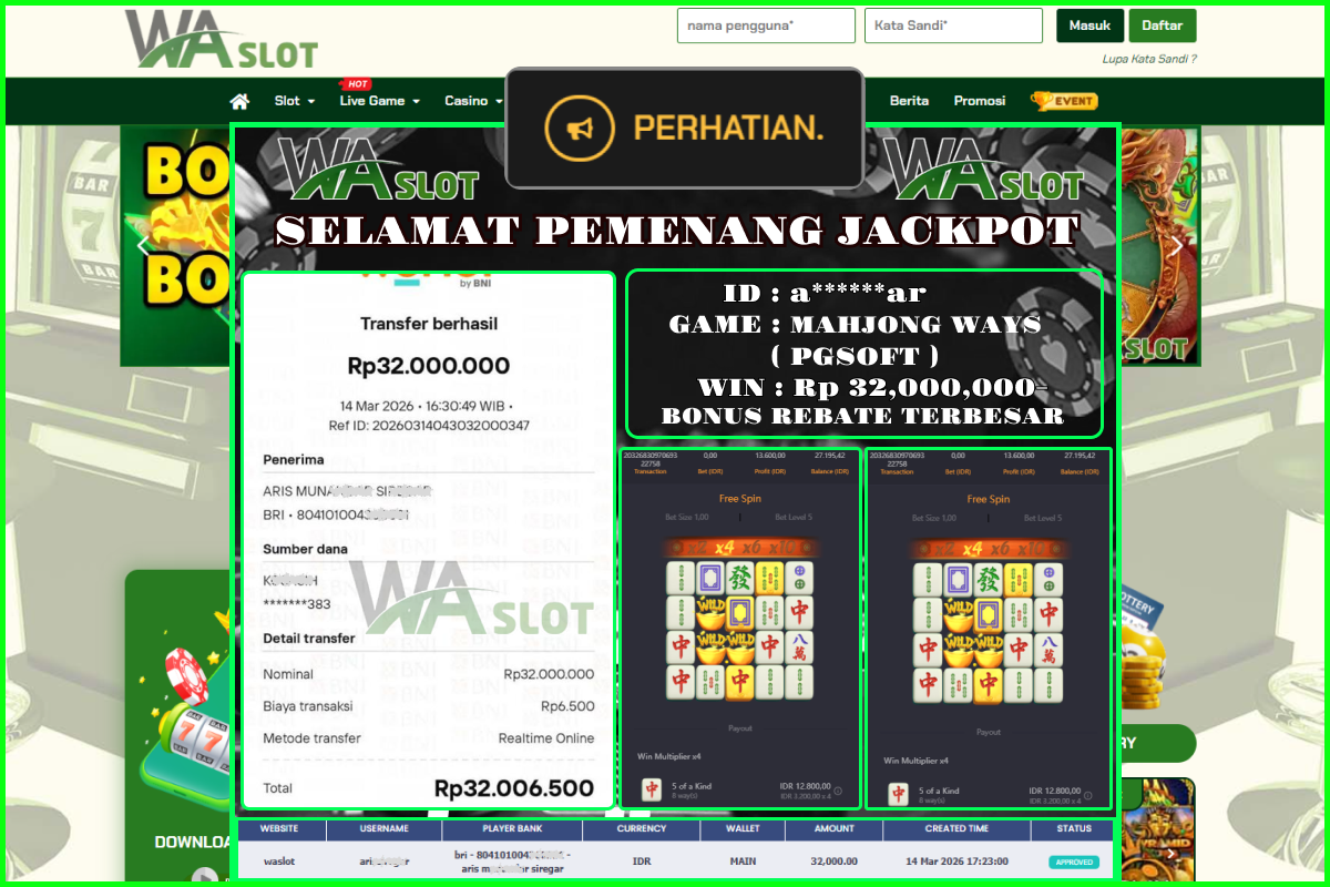 WASLOT – MAHJONG WAYS ( PGSOFT )