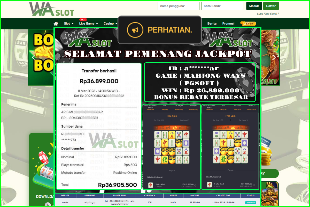 WASLOT – MAHJONG WAYS ( PGSOFT )
