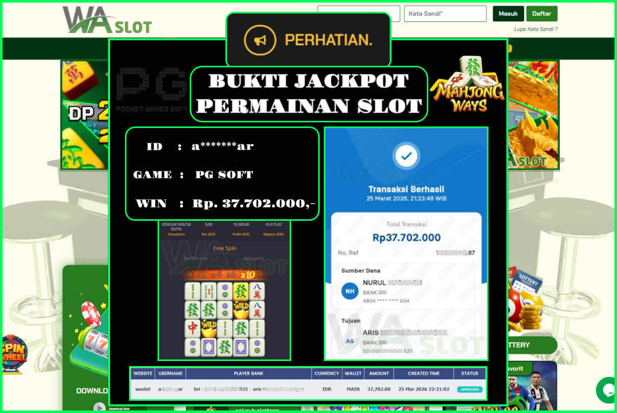 WASLOT – MAHJONG WAYS 