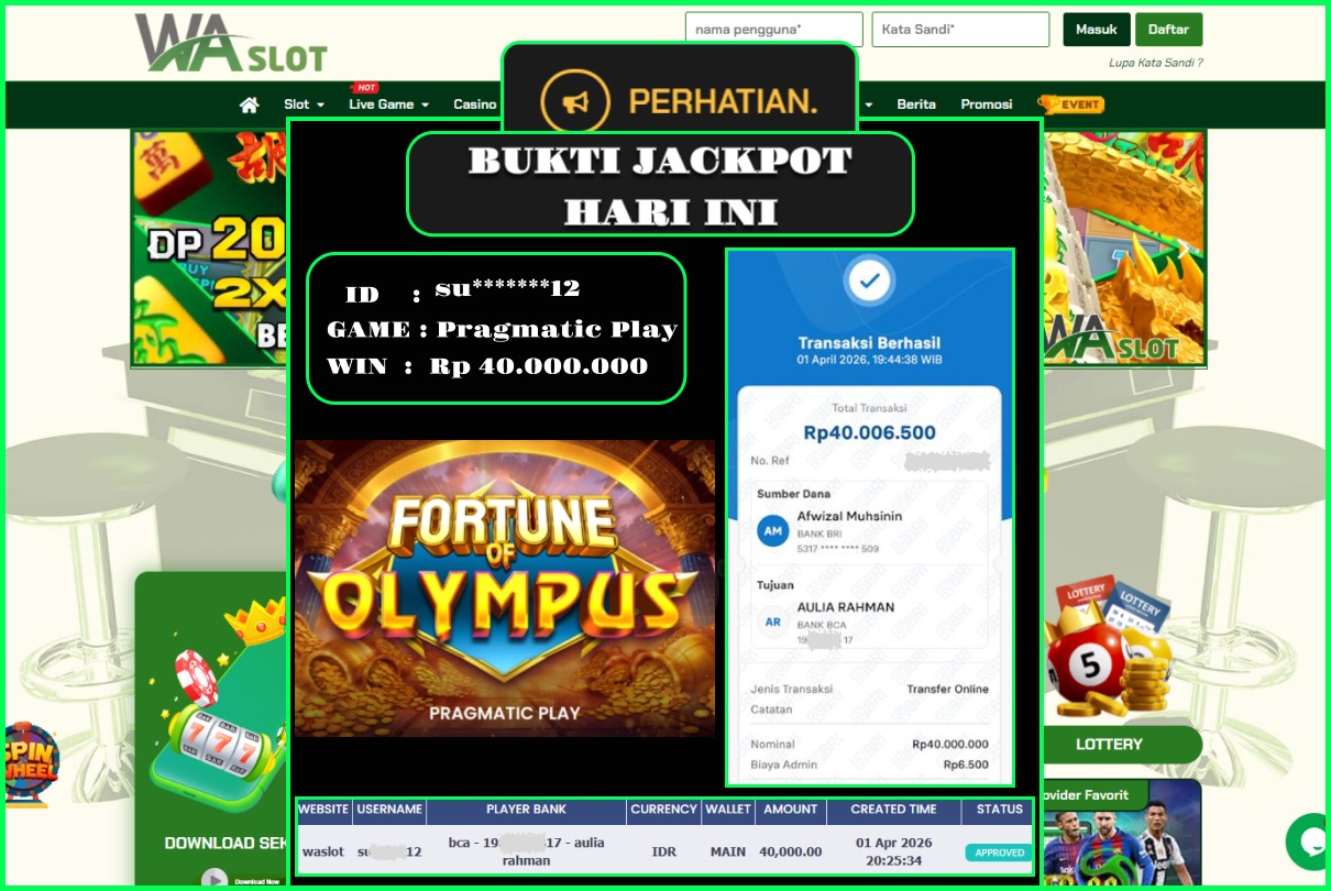 WASLOT – FORTUNE OF OLYMPUS