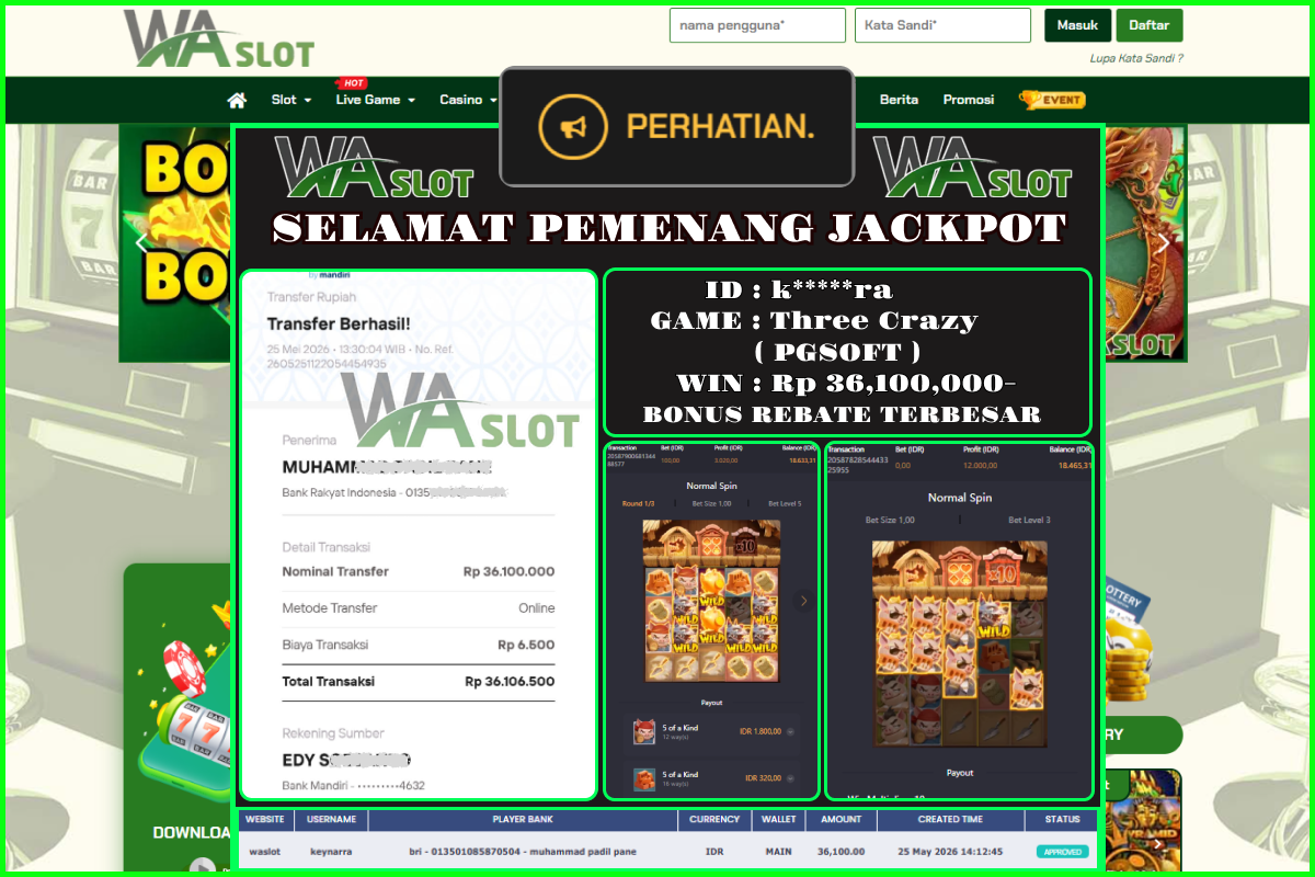 WASLOT – THREE CRAZY ( PGSOFT )